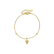 Wholesale New Zircon Three-Dimensional Love Heart Pendant 18K Gold Plated Ankle Chain Foot Jewelry Anklets