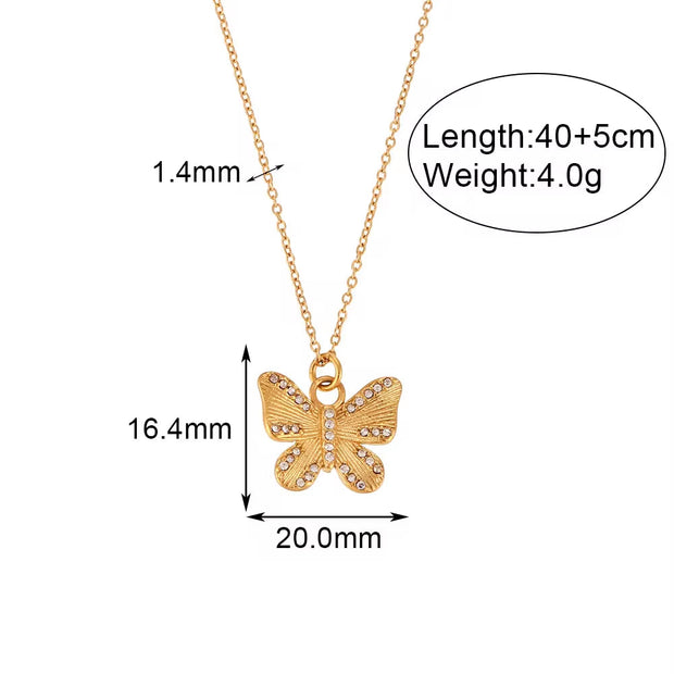 Wholesale Titanium Steel Necklace Set Tarnish Free Jewelry Natural Stone Zircon Pendant Necklace