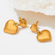 18K Gold Plated Chunky Heart Earring Tarnish Free Stainless Steel Earring Women Jewelry