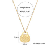 Vintage Jewelry Gold Plated Pendant Necklace Engraved Stainless Steel Jewelry Necklaces Set