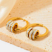 Trendy Multi-Circle Earrings Jewelry Women Dismountable Hoop Stainless Steel Earrings