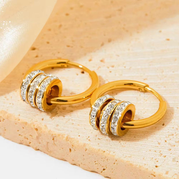 Trendy Multi-Circle Earrings Jewelry Women Dismountable Hoop Stainless Steel Earrings