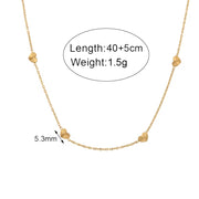 18K Gold Plated Sunburst Heart Shape Chain Choker Necklace Tarnish Free Stainless Steel Necklace