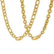 2 Styles High Quality Stainless Steel Chain Necklace 18K Gold Plated Unique Kidney Bead Clasp Neck Jewelry