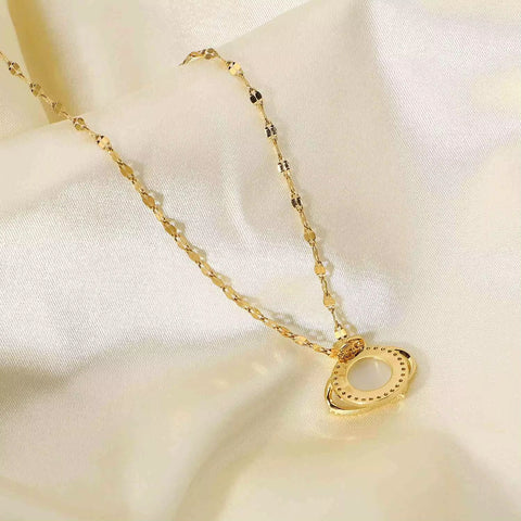 Women Jewelry Zircon Planet Eearth Cat Eye Opal Stone Pendant Necklaces 18K Gold Chain Choker Stainless Steel Necklace