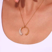 2024 Jewelry Pearl Moon Necklace 18K Gold Plated Jewelry Stainless Steel Pendant Necklace Women Jewelry