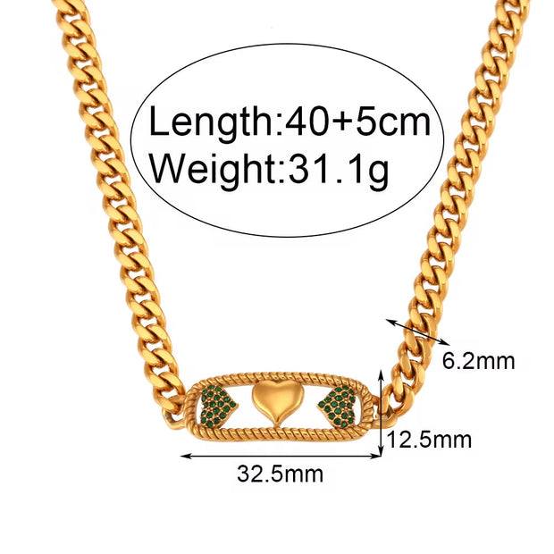 Valentine'S Day Gift Ideas 2024 Choker Necklace Set Hollow Zircon Stainless Steel Jewelry