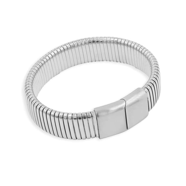 Waterproof 16MM Stainless Steel Elastic Bracelets Fine Jewelry Buckle Bangle Metal Hand Accessories Birthday Gift