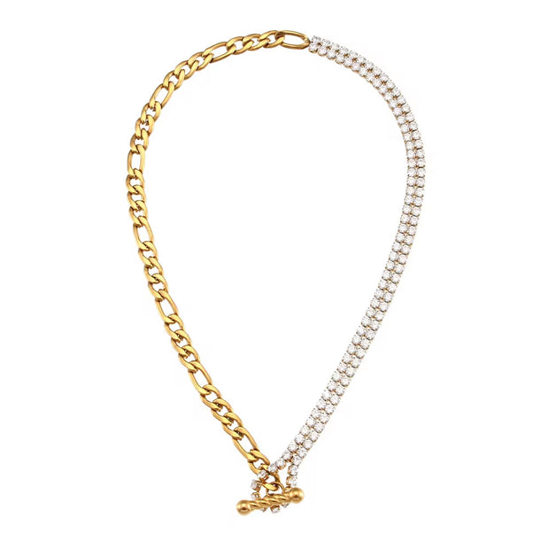 Zircon Beaded Necklace Gold Plated Choker Set Stainless Steel Necklaces Fashion Jewelry Necklaces