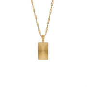 2024 Fashion Vintage 18K Gold Plated Square Pendant Necklace for Woman