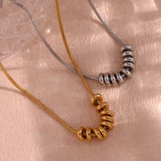 Waterproof Necklace PVD Gold Plated Beads Necklace Non Tarnish Stainless Steel Jewelry Collier En Acier Inoxydable