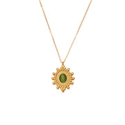 Wholesale Titanium Steel Necklace Set Tarnish Free Jewelry Natural Stone Zircon Pendant Necklace
