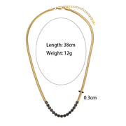 Zircon Beaded Necklace Gold Plated Choker Set Stainless Steel Necklaces Fashion Jewelry Necklaces