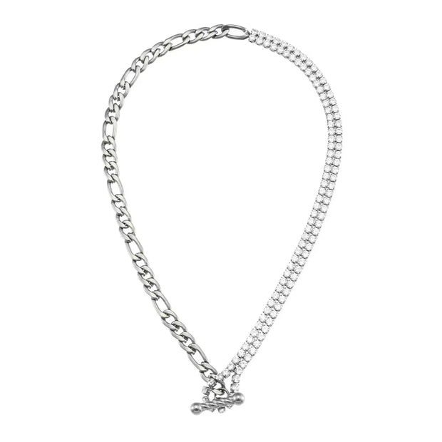 Zircon Beaded Necklace Gold Plated Choker Set Stainless Steel Necklaces Fashion Jewelry Necklaces