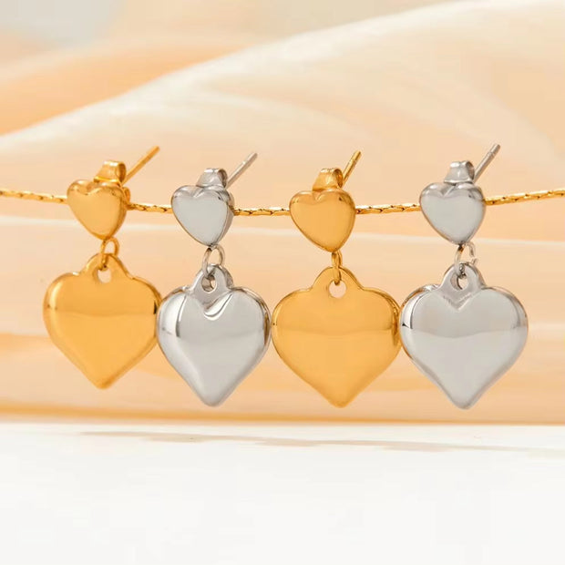 18K Gold Plated Chunky Heart Earring Tarnish Free Stainless Steel Earring Women Jewelry