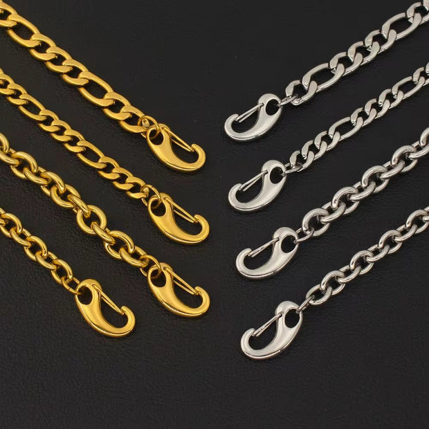 2 Styles High Quality Stainless Steel Chain Necklace 18K Gold Plated Unique Kidney Bead Clasp Neck Jewelry