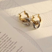 2024 Fashion Serial Double Ring 18K Gold Plated Buckle Earrings Wholesale