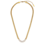 Zircon Beaded Necklace Gold Plated Choker Set Stainless Steel Necklaces Fashion Jewelry Necklaces