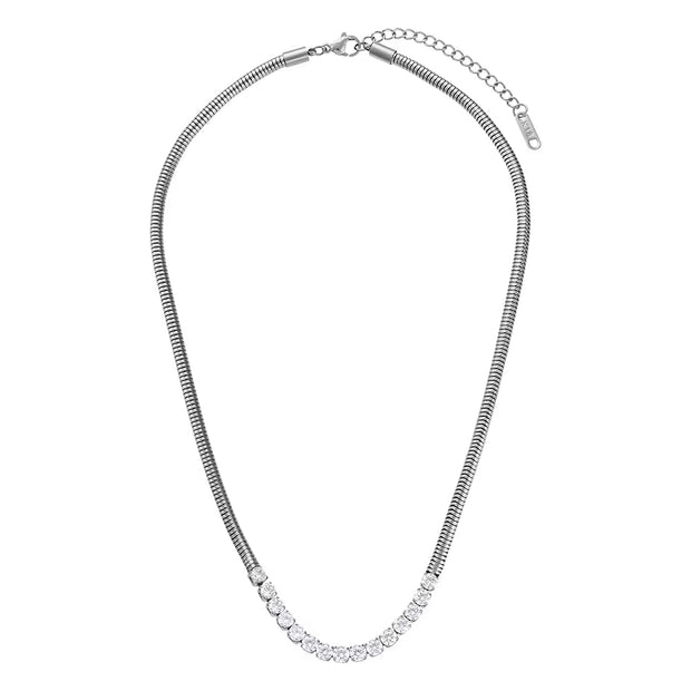 Zircon Beaded Necklace Gold Plated Choker Set Stainless Steel Necklaces Fashion Jewelry Necklaces