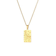 Vintage Jewelry Gold Plated Pendant Necklace Engraved Stainless Steel Jewelry Necklaces Set