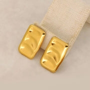 Unique Square High Quality Stainless Steel Pea Pod Earrings Stylish 18K Gold Color Women'S Gift LOW MOQ