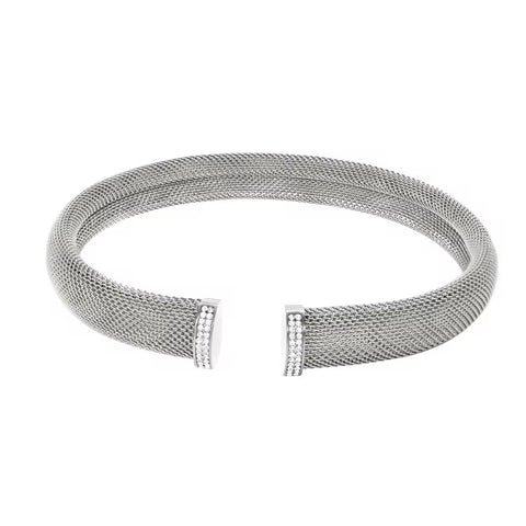 12Mm 16Mm Exquisite Thick Mesh Stainless Steel Jewelry Set Women'S Premium Pierced PVD 18K Plated Chunky Cuff Bracelet