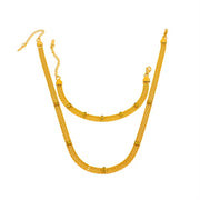 Vintage Collar Necklace Stainless Steel 18K Gold Plated Statement Clavicle Chain Mesh Chain Zircon Baguette Choker