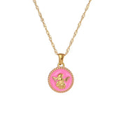 Vintage Jewelry Gold Plated Pendant Necklace Engraved Stainless Steel Jewelry Necklaces Set
