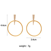 18K Gold Plated Statement Earrings 2024 Micro Pave Zircon Stud Earring Tarnish Free Hoop Earring