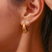 Vintage Hollow Out Gold Plated Boat Shape Stud Earring Tarnish Free Stainless Steel Jewelry Earings Women