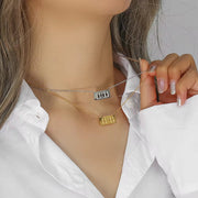 18K Gold Plated Waterproof Trendy 11:11 Angle Number Necklace Stainless Steel Jewelry Wholesale Supplier FJN0132