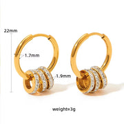 Trendy Multi-Circle Earrings Jewelry Women Dismountable Hoop Stainless Steel Earrings