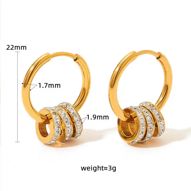 Trendy Multi-Circle Earrings Jewelry Women Dismountable Hoop Stainless Steel Earrings