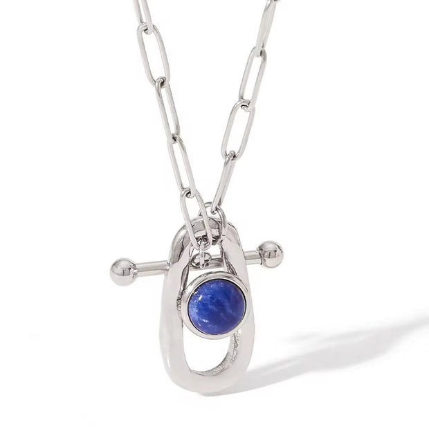 Temperament Joker Jewelry Stainless Steel Geometric Ot Ring Pendant Fashionable Necklace Female Necklaces for Women