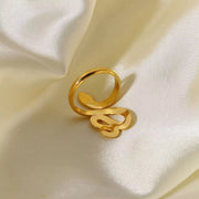 18K Gold Plated Stainless Steel Snake Dainty Design Trendy High Polished Adjustable Rings Hip Hop