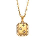 Wholesale Titanium Steel Necklace Set Tarnish Free Jewelry Natural Stone Zircon Pendant Necklace