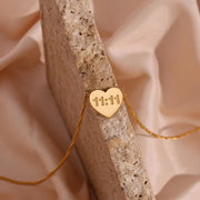 11:11 Heart Pendant Necklace Gold Plated Stainless Steel Jewelry Custom Collier En Acier Inoxydable