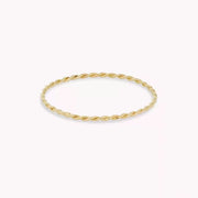 18K PVD Gold Plated Stainless Steel Ins Jewelry Waterproof Fashion Rope Cross Stripe Ring