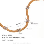 Zircon Butterfly PVD Gold Plated Jewelry Chain Necklace Stainless Steel Jewelry Choker Bulk Necklace Chains