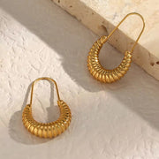 Trendy Safety Pin Paper Clip Earrings Stainless Steel Croissant Hoop Earrings Women Jewelry