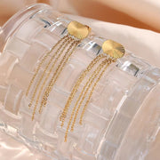 Wholesale Tassel Drop Earrings Gold Plated Stainless Steel Stud Earring Piercing Jewelry Tassel Earrings Bohemian