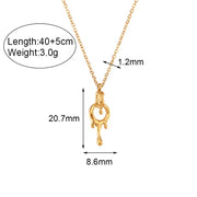 Wholesale Titanium Steel Necklace Set Tarnish Free Jewelry Natural Stone Zircon Pendant Necklace