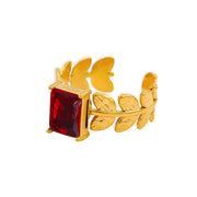 18K Gold Plated Stainless Steel Cubic Zirconia Rings Adjustable Open Shiny Cz Zircon Stone Wedding Band Ring
