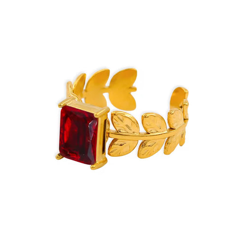 18K Gold Plated Stainless Steel Cubic Zirconia Rings Adjustable Open Shiny Cz Zircon Stone Wedding Band Ring