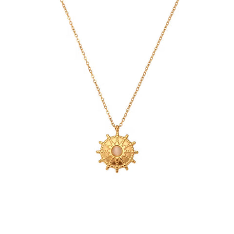 Wholesale Titanium Steel Necklace Set Tarnish Free Jewelry Natural Stone Zircon Pendant Necklace