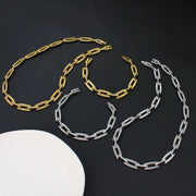 10Mm Wide Gold Silver Color Stainless Steel Jewelry SET Unisex High Quality DIY Chain Accessories Waterproof Low MOQ
