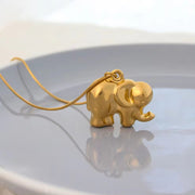 Wholesale Gold Elephant Shaped Hollow Out Pendant Necklace Animal Necklace for Women Men Jewelry Elephant Necklace Set