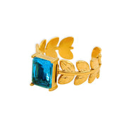 18K Gold Plated Stainless Steel Cubic Zirconia Rings Adjustable Open Shiny Cz Zircon Stone Wedding Band Ring
