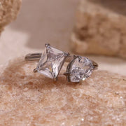 Water Drop Zircon Rings Shining Gold Plated Jewelry Valentine Couple Jewelry Stainless Steel Rings
