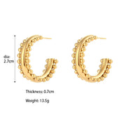 Waterproof Non Tarnish Bohemia Gold Plated Stainless Steel Hoop Earring New Stainless Steel Jewellery Party